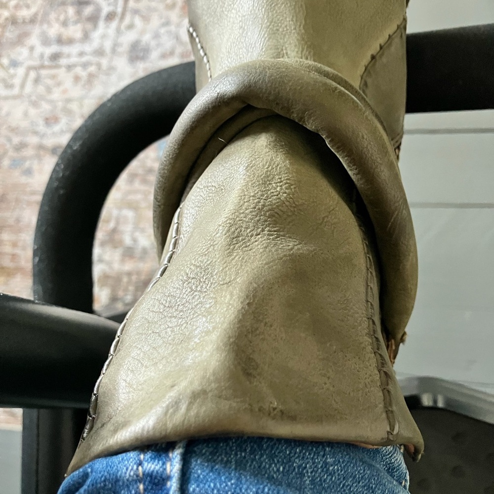 A.S.98 Linder Distressed Green Ankle Boots - Picture 9 of 9